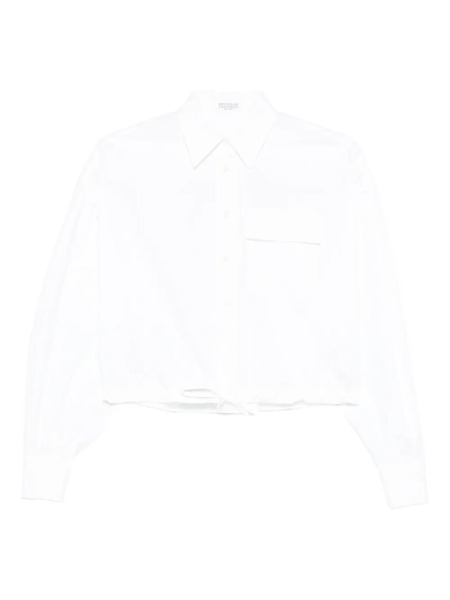  Brunello Cucinelli Pocket Drawstring Shirt - White 