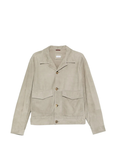  Brunello Cucinelli Pocket Leather Jacket - Neutrals 