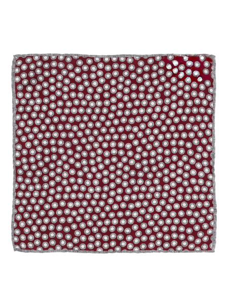  Brunello Cucinelli Polka-dot Pocket Square - Red 