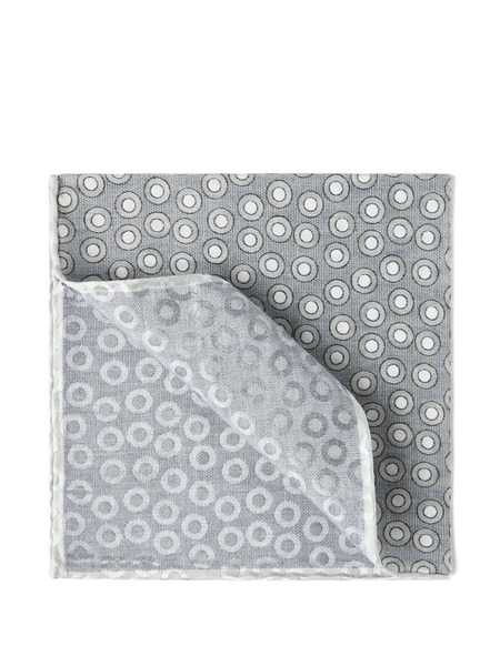  Brunello Cucinelli Polka-dot Silk Pocket Square - Grey 