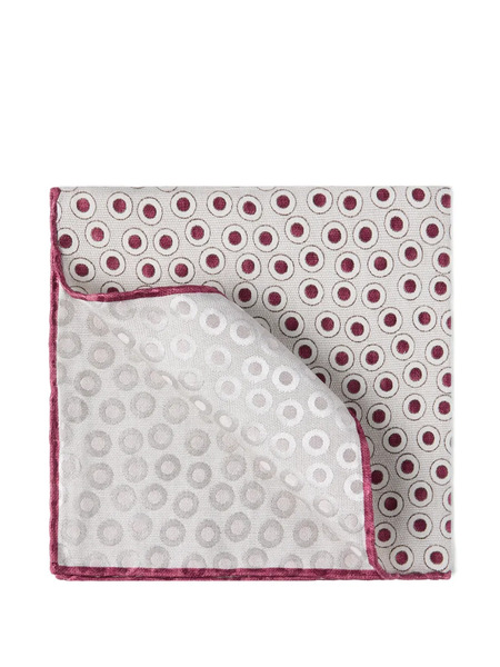  Brunello Cucinelli Polka-dot Silk Pocket Square Scarf - Neutrals 