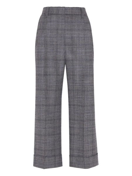  Brunello Cucinelli Prince Of Wales Trousers - Grey 