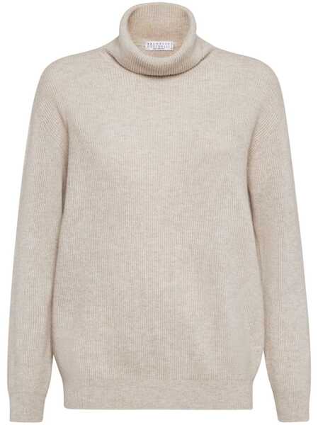  Brunello Cucinelli Ribbed Cashmere Roll-neck Jumper - Neutrals 