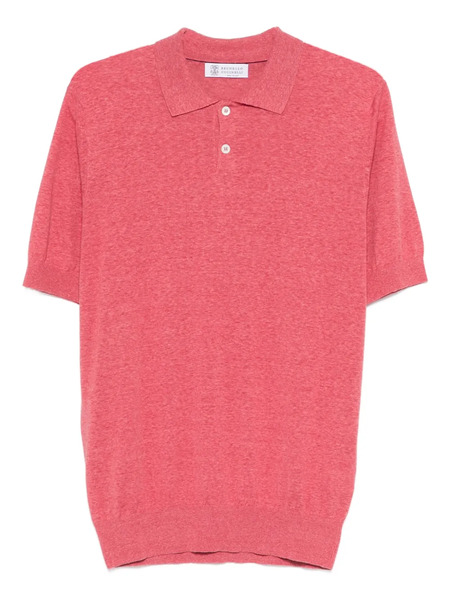  Brunello Cucinelli Ribbed-hem Polo Shirt - Red 