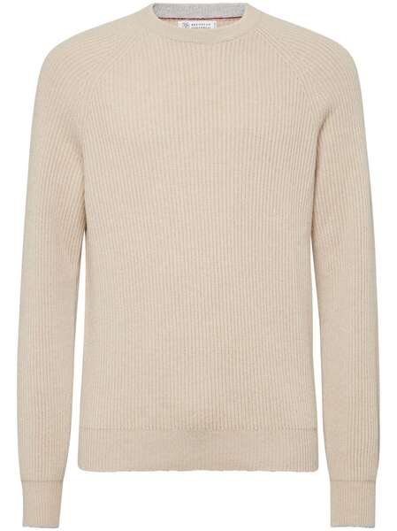  Brunello Cucinelli Ribbed-knit Cashmere Jumper - Neutrals 