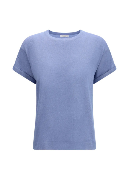  Brunello Cucinelli Rolled-sleeve T-shirt - Blue 