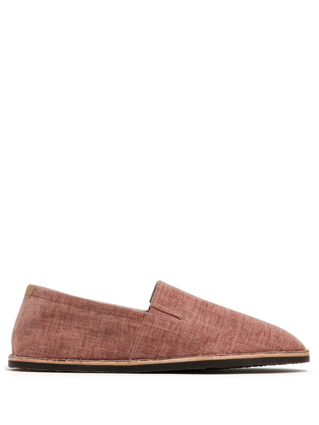  Brunello Cucinelli Round-toe Canvas Loafers - Red 