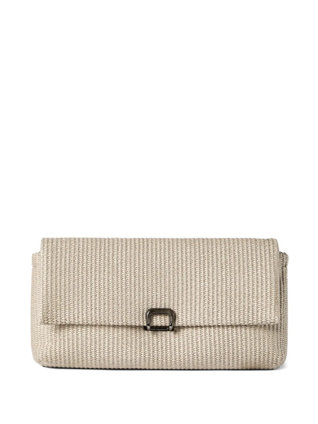  Brunello Cucinelli Sartorial Clutch Bag In Techno Raffia - Neutrals 
