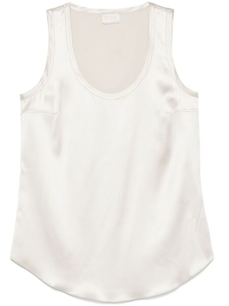  Brunello Cucinelli Satin Sleeveless Top - Grey 
