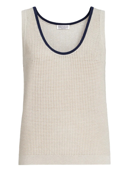  Brunello Cucinelli Scoop-neck Tank Top - Neutrals 