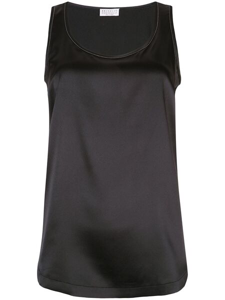  Brunello Cucinelli Scoop Neck Vest - Black 