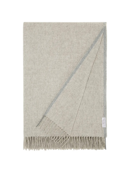  Brunello Cucinelli Selvedge Fringe Cashmere Soft Furnishing - Neutrals 