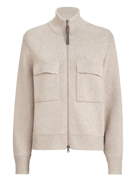  Brunello Cucinelli Sequin-embellished Cardigan - Neutrals 