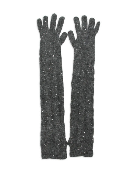  Brunello Cucinelli Sequin Gloves - Grey 