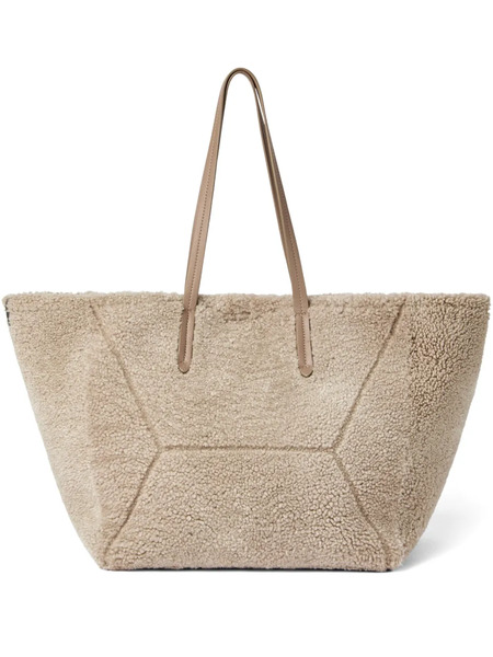 Brunello Cucinelli Shearling Tote Bag - Neutrals 