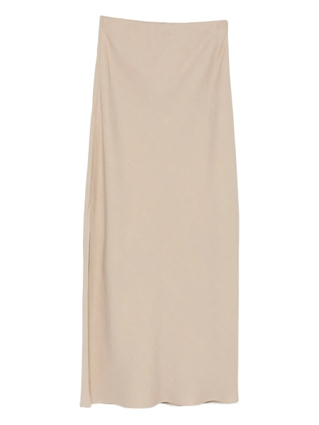  Brunello Cucinelli Side Slit Straight Skirt - Neutrals 