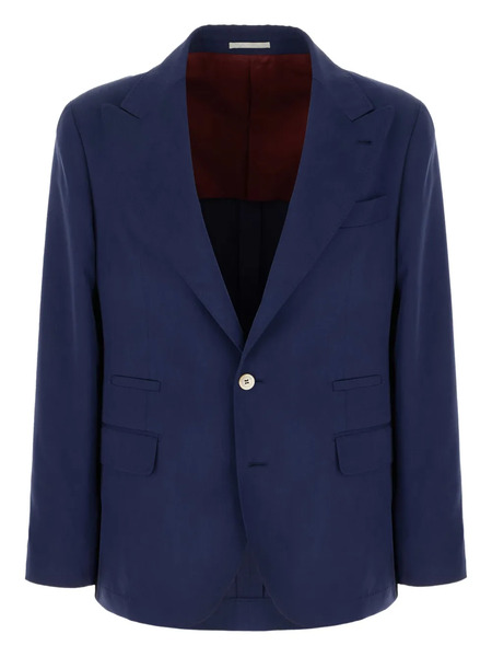  Brunello Cucinelli Single-breasted Silk Jacket - Blue 
