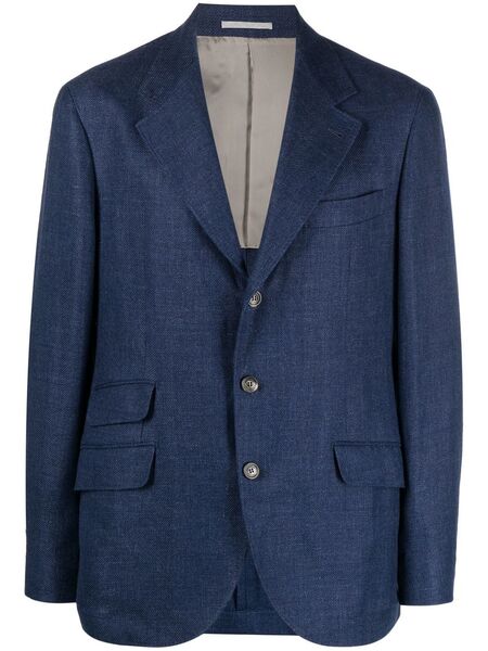  Brunello Cucinelli Single-breasted Tailored Blazer - Blue 
