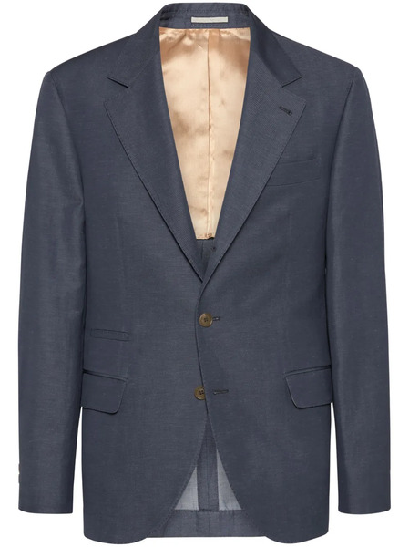  Brunello Cucinelli Single-breasted Wool-linen Blazer - Grey 