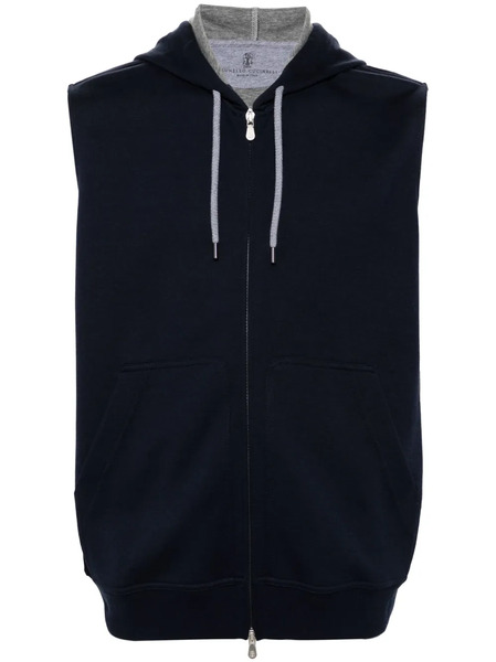  Brunello Cucinelli Sleeveless Hoodie - Blue 
