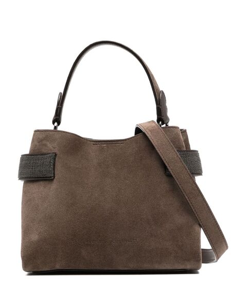  Brunello Cucinelli Small Essence Tote Bag - Brown 