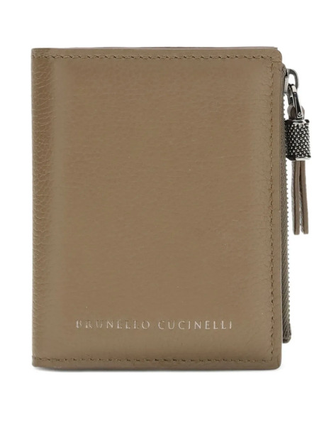  Brunello Cucinelli Small Zip-pocket Leather Wallet - Brown 