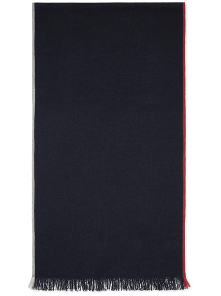  Brunello Cucinelli Solid Border Fringed Scarf - Blue 