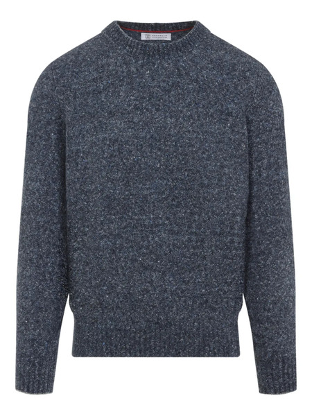  Brunello Cucinelli Speckled Crew-neck Sweater - Blue 