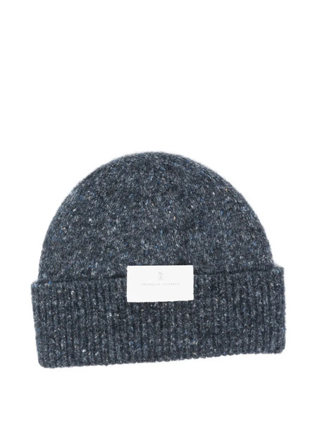  Brunello Cucinelli Speckled Wool Beanie - Blue 
