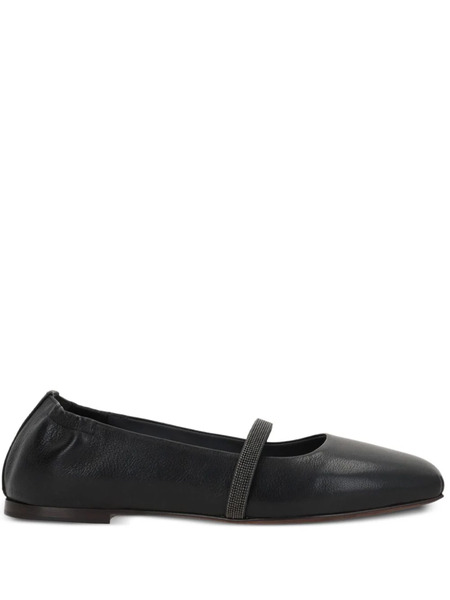  Brunello Cucinelli Square-toe Ballerina Shoes - Black 