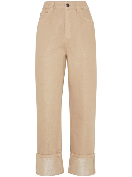  Brunello Cucinelli Straight-leg Cropped Trousers - Brown 