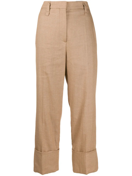  Brunello Cucinelli Straight Leg Cropped Trousers - Neutrals 