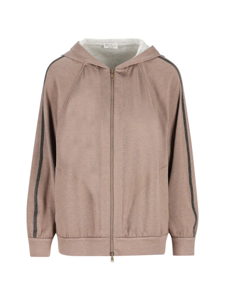  Brunello Cucinelli Stripe Hoodie - Neutrals 