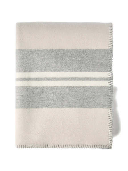  Brunello Cucinelli Striped Double-cloth Throw Blanket - Neutrals 