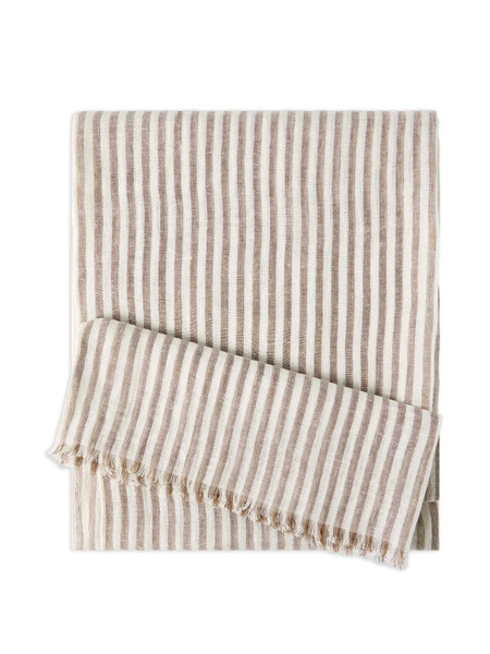  Brunello Cucinelli Striped Fringed Scarf - Neutrals 