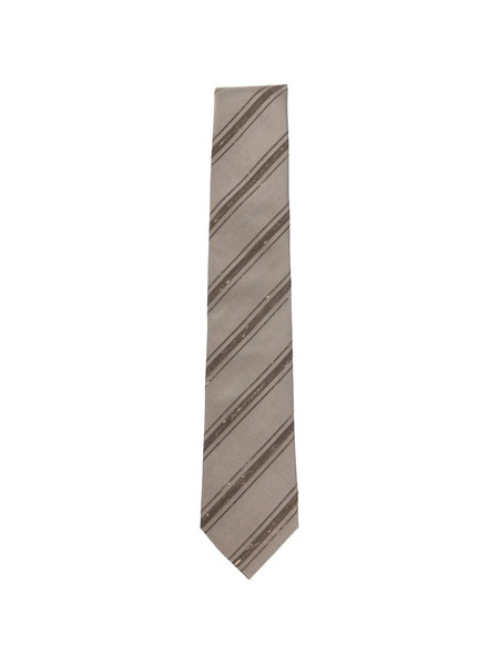  Brunello Cucinelli Striped-pattern Tie - Neutrals 