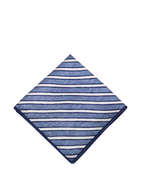  Brunello Cucinelli Striped Pocket Square - Blue 