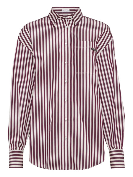  Brunello Cucinelli Striped Shirt - Red 