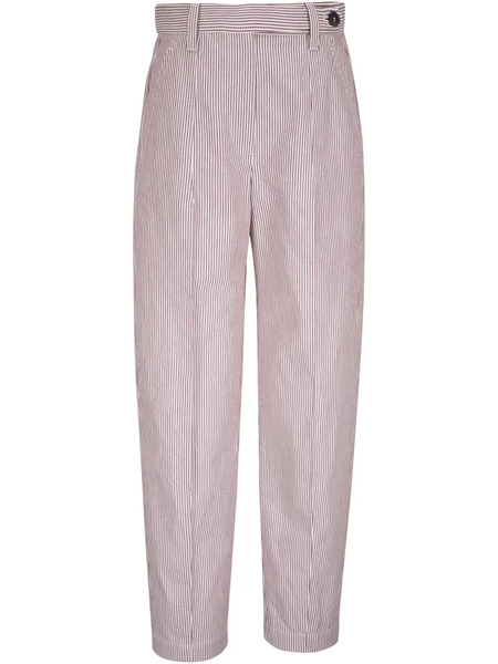  Brunello Cucinelli Striped Trousers - Red 
