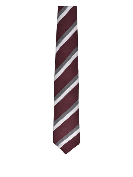  Brunello Cucinelli Striped Wool Tie - Red 