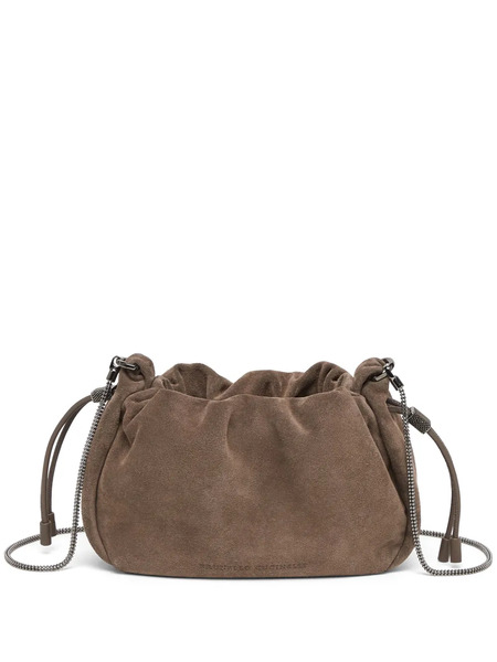  Brunello Cucinelli Suede Shoulder Bag - Brown 