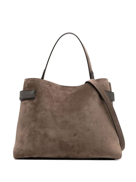  Brunello Cucinelli Suede Tote Bag - Brown 