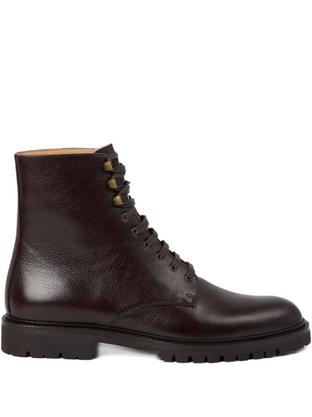  Brunello Cucinelli Texture-leather Ankle Boots - Brown 