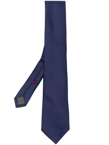  Brunello Cucinelli Textured Pointed-tip Tie - Blue 
