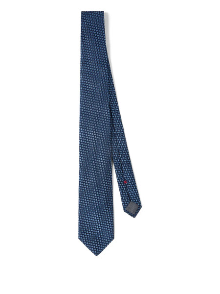  Brunello Cucinelli Textured Silk Tie - Blue 