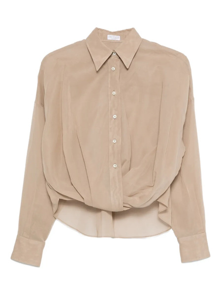  Brunello Cucinelli Twist-detail Shirt - Neutrals 