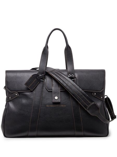  Brunello Cucinelli Weekender Country Holdall Bag - Black 