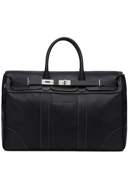  Brunello Cucinelli Weekender Country Luggage Bag - Black 