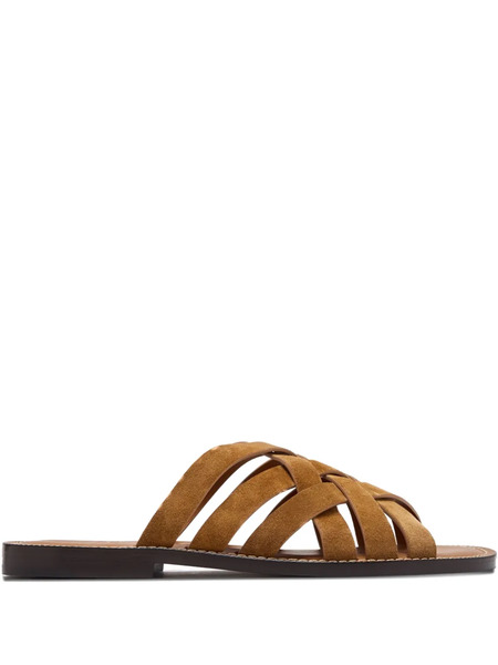 Brunello Cucinelli Woven Leather Sandals - Brown 