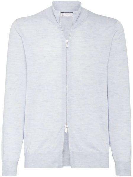  Brunello Cucinelli Zipped Cardigan - Blue 